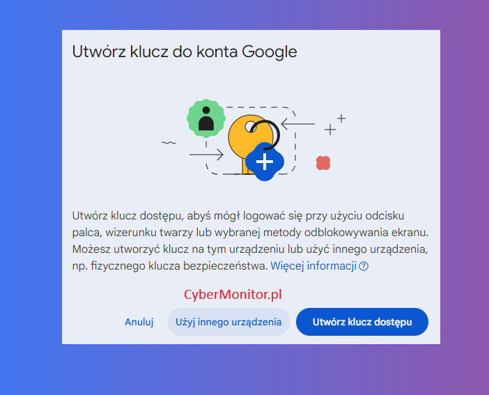 Konfiguracja Yubikey z Google (Gmail) - tworzenie klucza