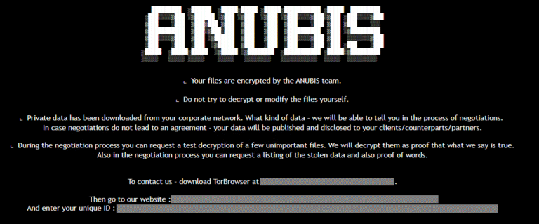 Anubis Ransomware RaaS