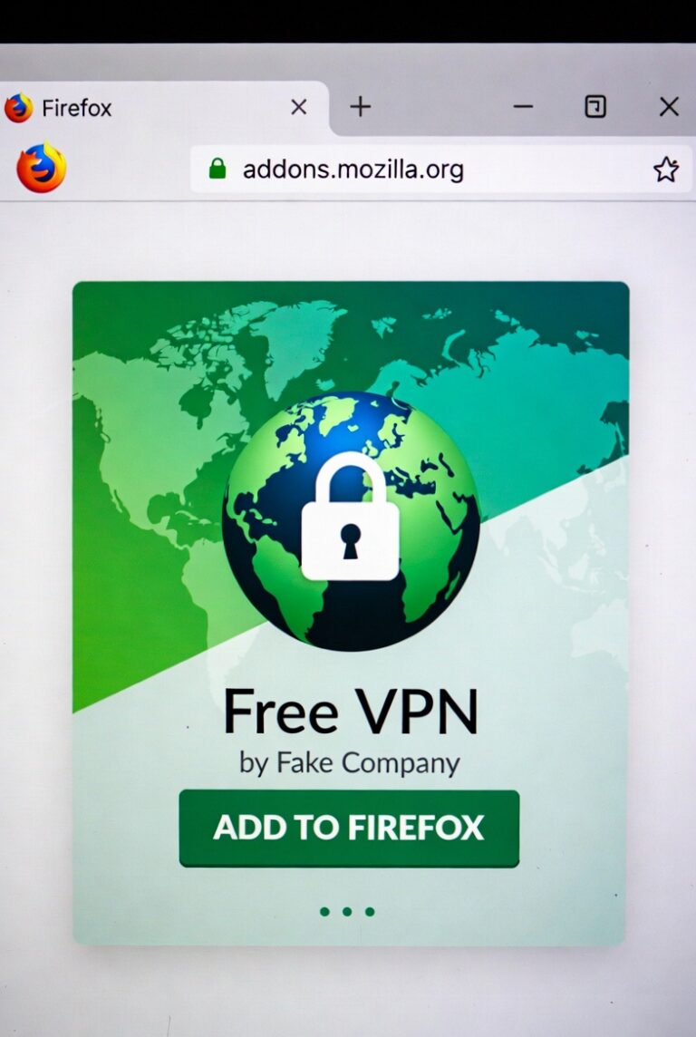 Fałszywa wtyczka do VPN Firefox