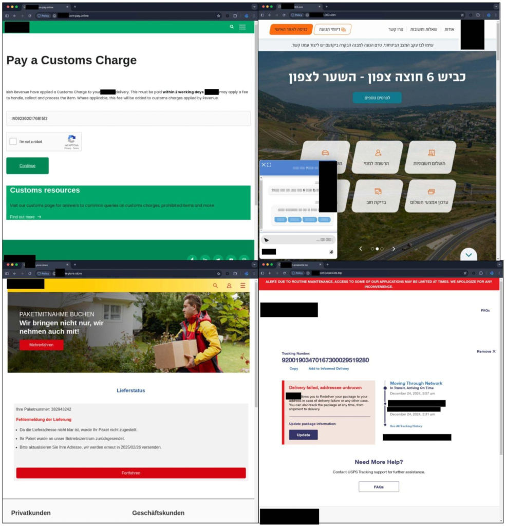 Strona phishingowa podszywająca się pod firmy logistyczne